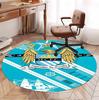 Manchester City FC Pattern Round Rug, Indoor/Outdoor Mat, for Picnic, Gameroom, Bedroom, Office, Living Room, Home Decor Carpet, Birthday Gift
