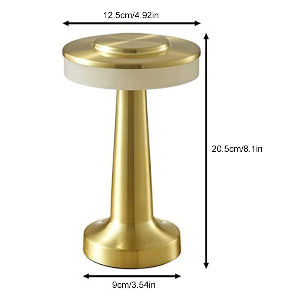 Portable Metal LED Table Lamp Table Lamp with Touch Sensor, Three Color Temperature Control Dimming, Rechargeable Pool Night Lig