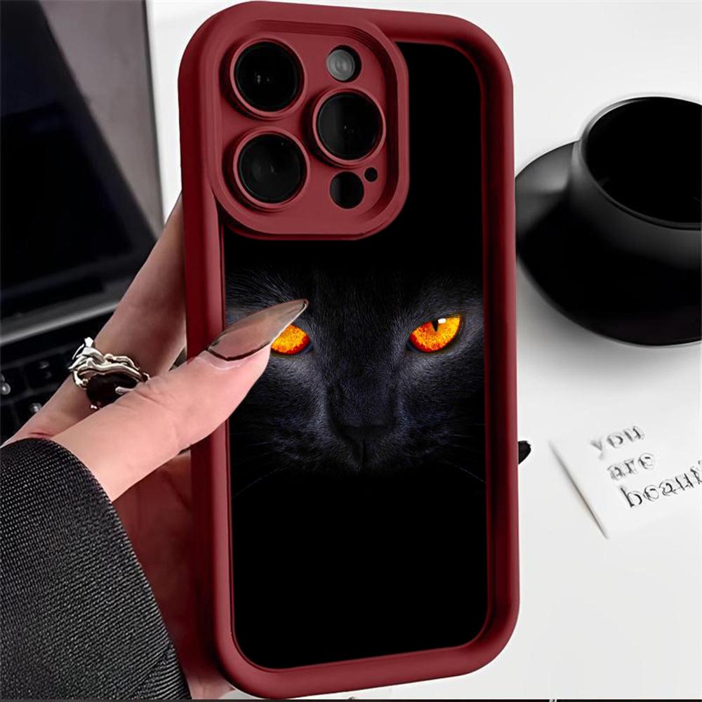 

Мягкий чехол для телефона Angel Eye TPU для Samsung A05 A13 A23 A53 A14 A24 A34 A54 A15 A25 A35 A55 S20 S23 FE S24 Ultra Ae72 с милым котом в черном дизайне Samsung M54 5G