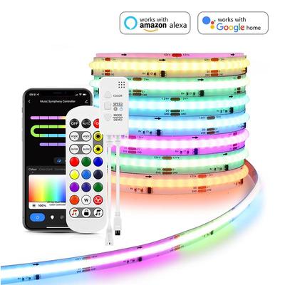 Bande lumineuse LED néon WS2811 WiFi RGBIC COB fonctionne avec Tuya Smart Life adressable IC RGB Full Dream Color Tape Lampe de décoration de pièce Alexa Google Home