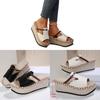 Summer Sole Slip On Sandals For Women With Pu Upper Nonslip Rubber Sole