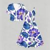 Women Plus Size Two Piece Floral Printed Set Short Sleeve Tie Front Shrug Strappy Flared Dress