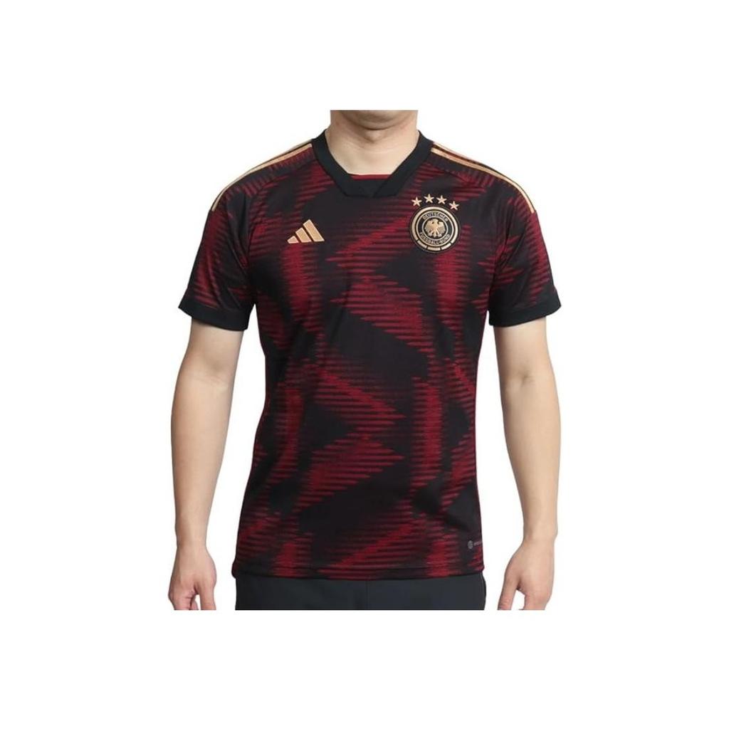 Adidas 2022 Qatar World Cup Germany Away Fan Short-Sleeve Football Jersey Men Tops Black HJ9604