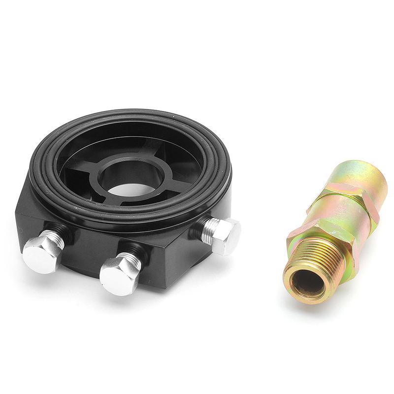 Universal Automotive Car Aluminum Oil Filter Sandwich Plate Adapter Oil Press Temp Sensor Adapter With Connectors Kit