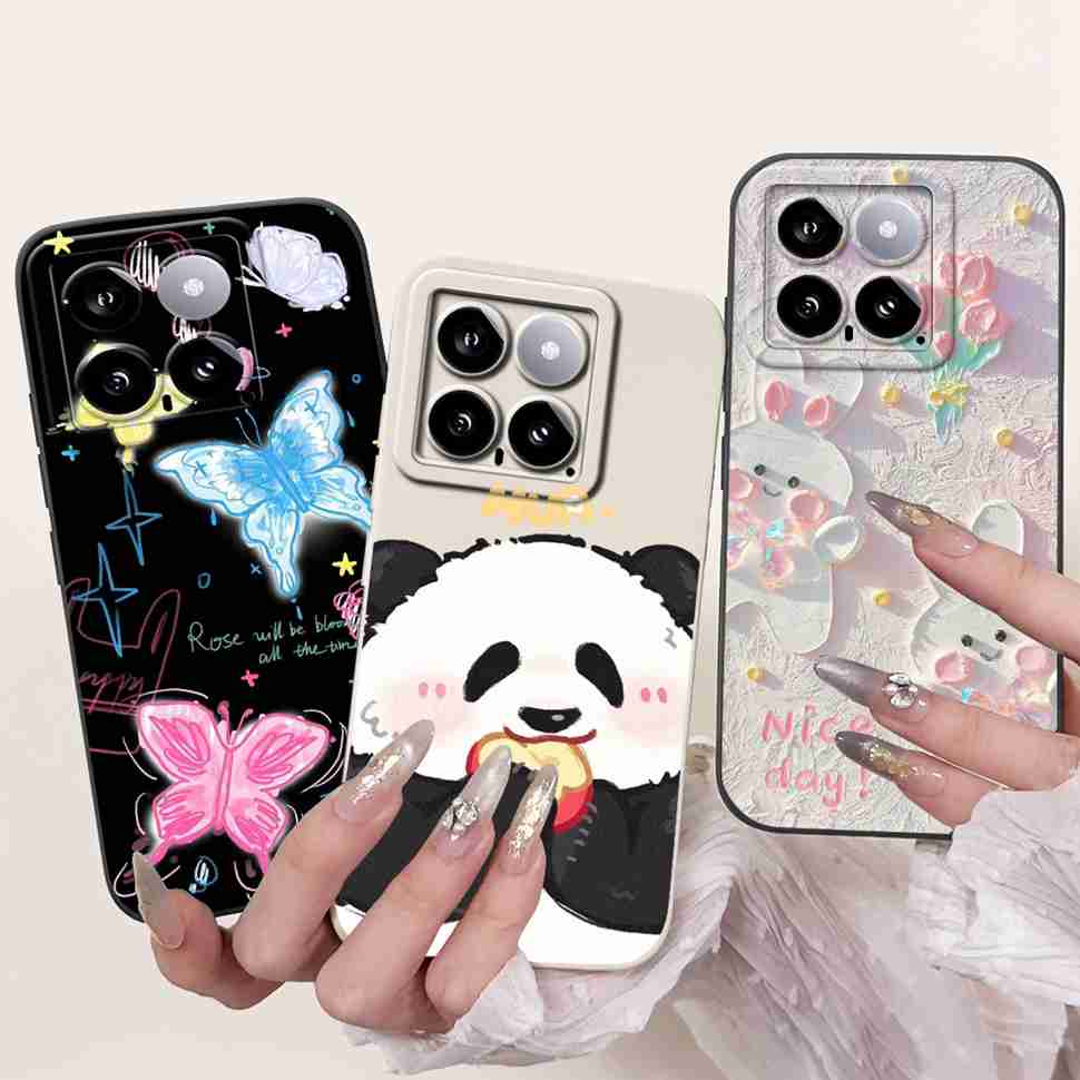 Cover For Xiaomi 14 Case Silicone Shockproof Soft Camera Protective Pattern Matte For Xiaomi 14 Mi14 Xiaomi14 5G 2023 Cases