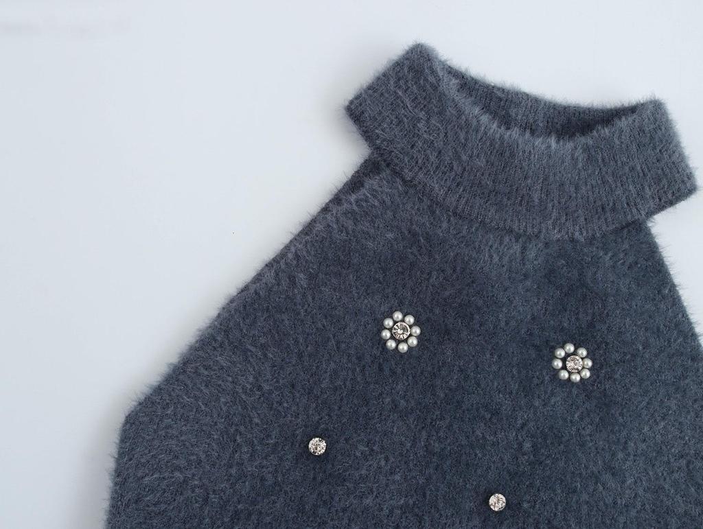 Women's Beaded Halter Neck Sleeveless Dress - 2024 Autumn/Winter Fashion Style