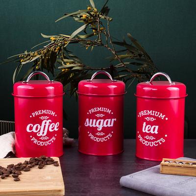 Récipient à café en fer forgé, sans danger pour les aliments, résistant à l'humidité, forte étanchéité, boîte à sucre pour la cuisine