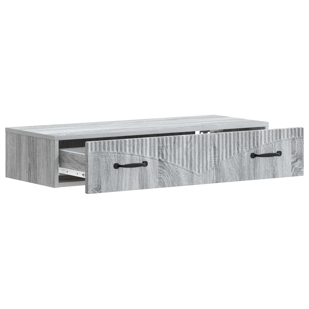 Wall Mounted Side Table Grey Sonoma 87.5 x 34.5 x 17 cm