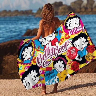 Anime B-Bettys B-Boops Microfiber Beach Towel Absorbent Quick Dry Soft Yoga Swimming Resort Mountain Climbing Towel
