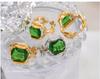 Exquisite Non-Fading Emerald Crystal Ring for Women - Gold-Plated Titanium Steel