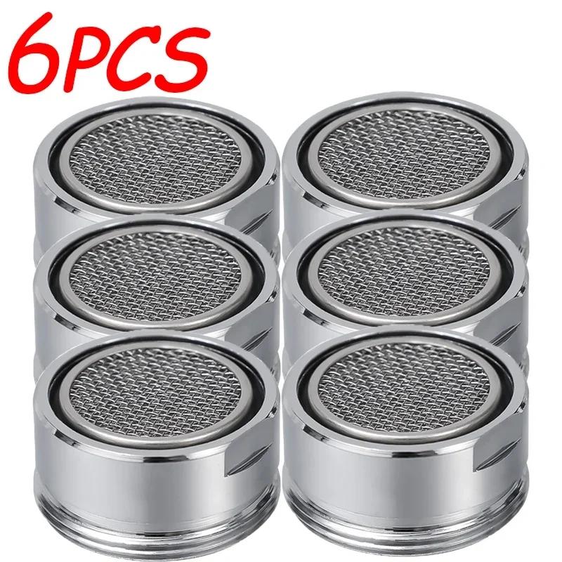 1/6set Messing Wassersparhahn Belüfter Gewinde Bad Wasserhahn Bubbler Austauschbarer Filter Gemischte Düse 24mm Bad Teil
