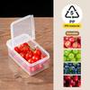 600ML Food Storage Box Transparent Two Compartments 90 Degree Opening Lid Stackable Fridge Organizer Picnic Vegetable