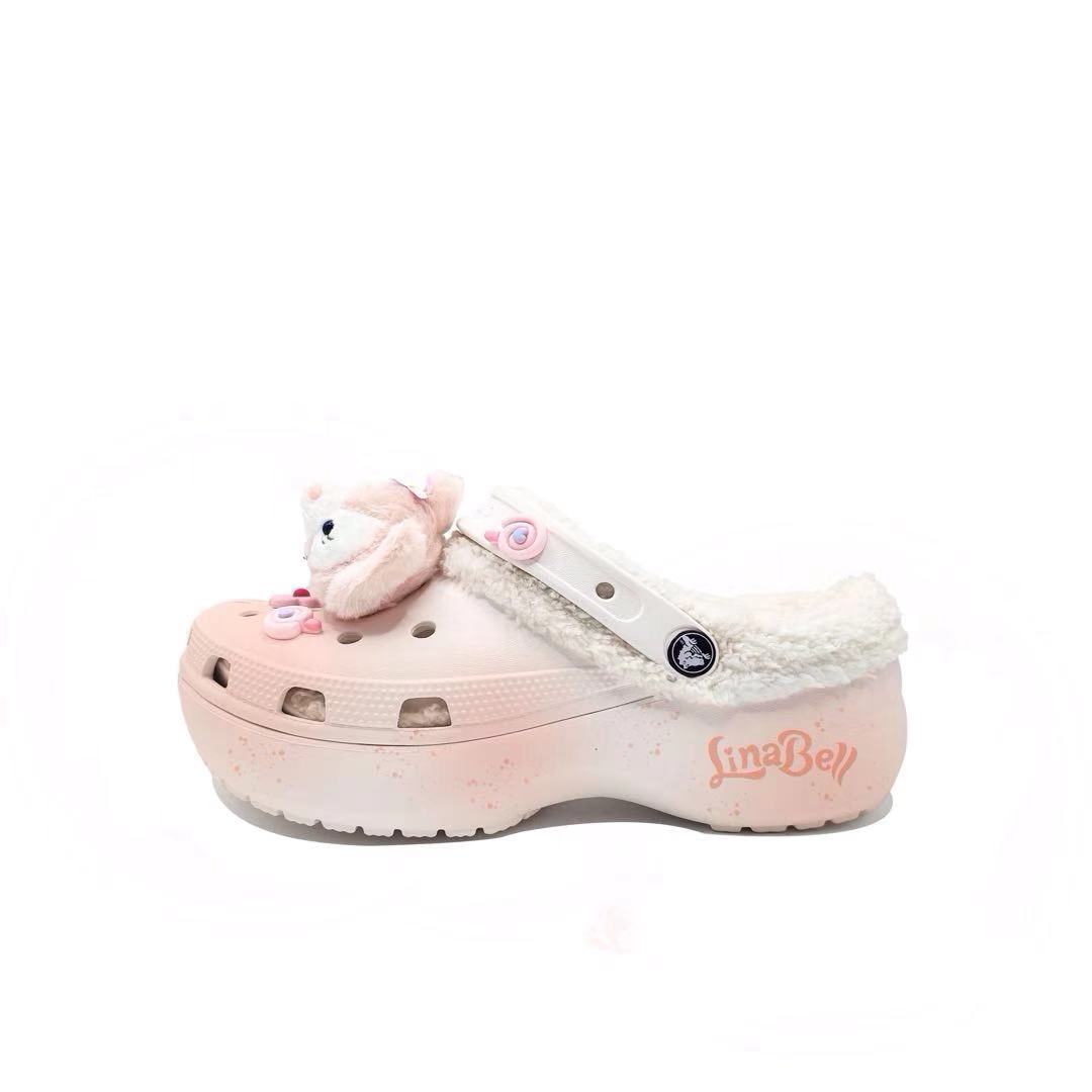 

Crocs Classic Platform Clog Marshmallow MH Plan Comfortable & Versatile Stylish Accessories Hole Shoes Women s Pink 37-38 розовый