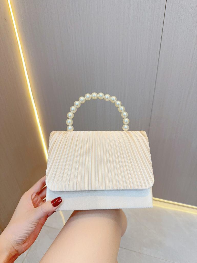Sequin Stain Pleated Pearl Evening Dress Bag Women's Wedding Advanced Dinner Party Wallet Handbag