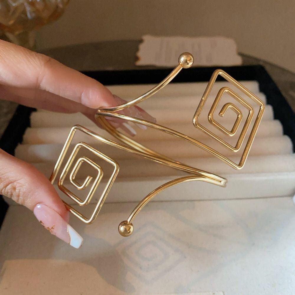 Line Weave Opening Cuff Bracelets Zinc Zinc Alloy Circle Upper Arm Bracelet  Arm Accessories