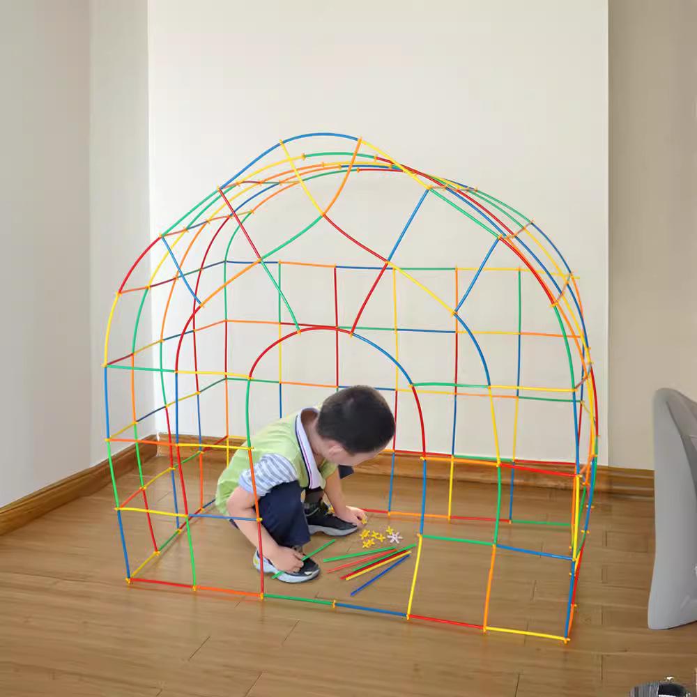 Straw Building Blocks & Puzzle Set for Kindergarten and Large Class Play Areas