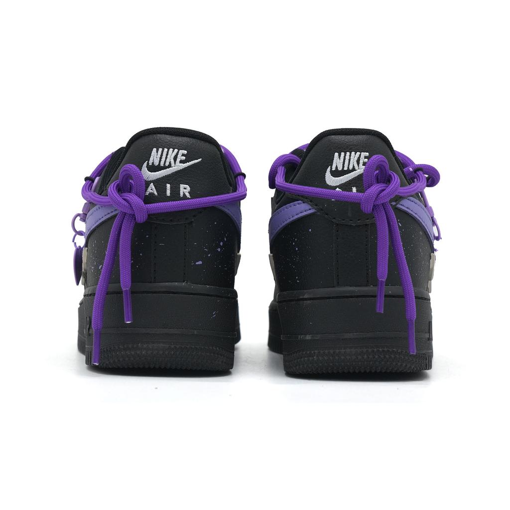 Nike Air Force 1 Rosmarin Dämpfung Leicht Rutschfest Niedrig geschnitten Skateboard-Schuhe Damen Schwarz Lila HQ1180-001(Team1690-)