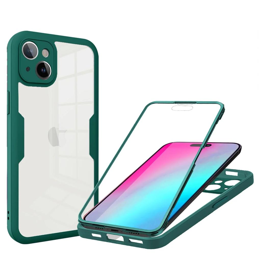 360 Full Screen Protection High Transparency Phone Cover Case For iPhone 15 Pro Max 14 1Plus 13 Mini 12 11 X XS XR XS Max 4G 5G