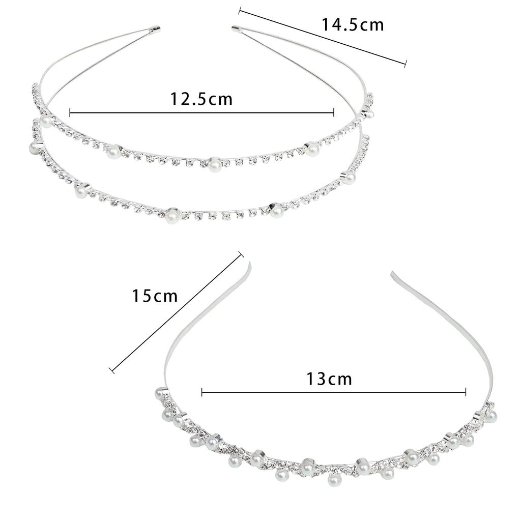 HUAZONTOM Children's Pearl Headband Tiara, Perfect for Weddings, Graduations, Recitals, and Other Ceremonies, Comfortable Headpiece, Set of 2, for