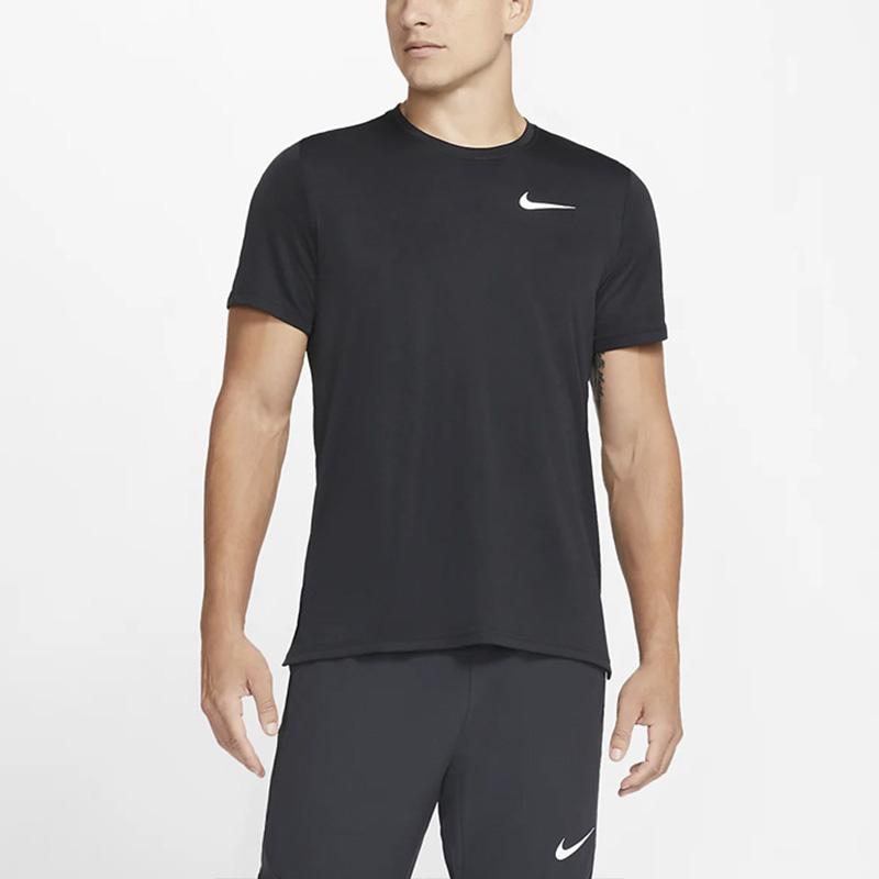 Nike Sportswear Breathable Solid Short Sleeve T-Shirt Men Tops Black CZ1219-010