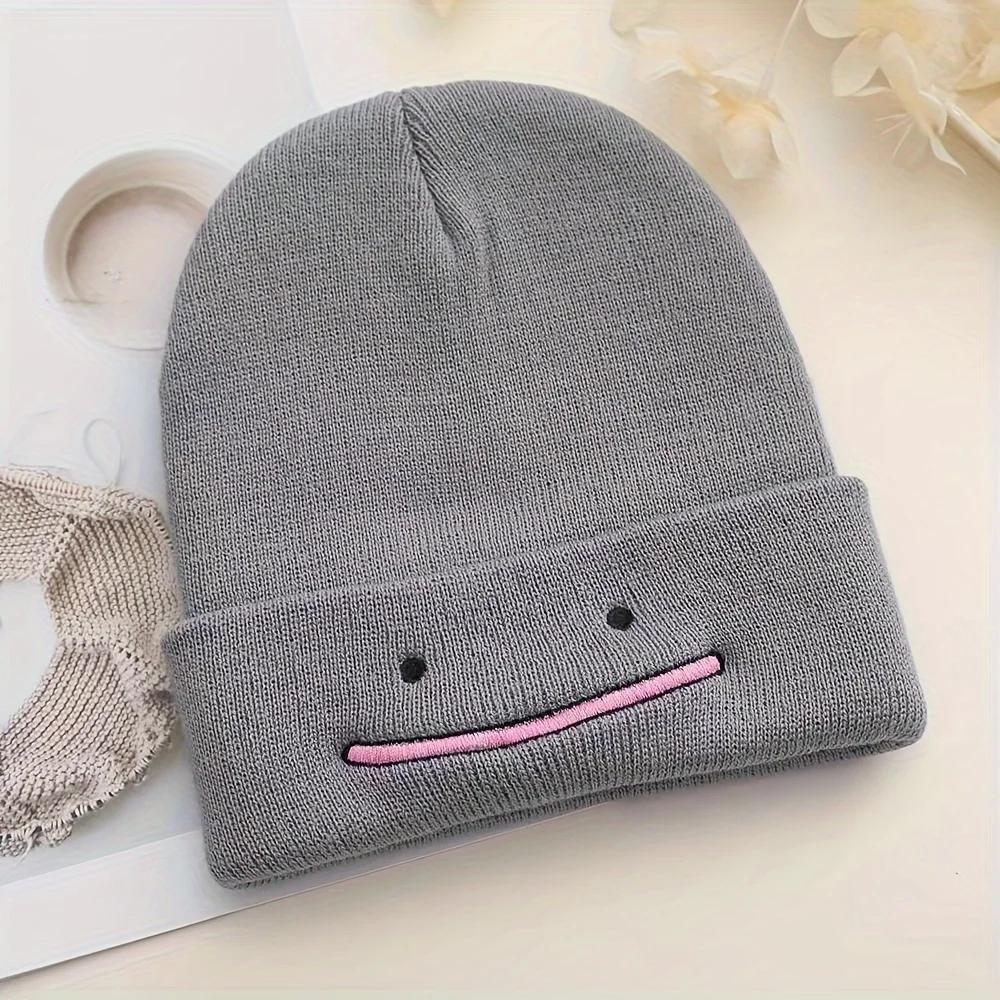 Knitting Hat Fashion Anime Men Women Beanie Autumn Winter Warmer Bonnet Cute Embroidery Outdoor Windproof Cap Casual Hats