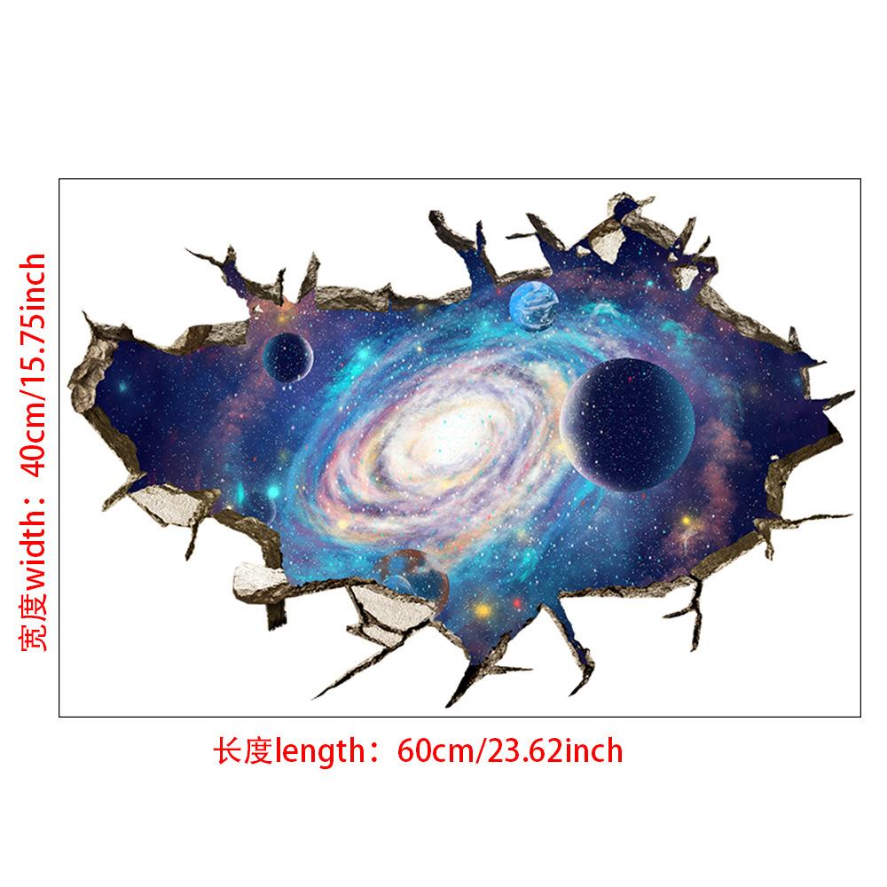 3D Self-adhesive Tearable Wall Starry Sky Universe Planet World Ceiling Living Room Decorative Wall Sticker