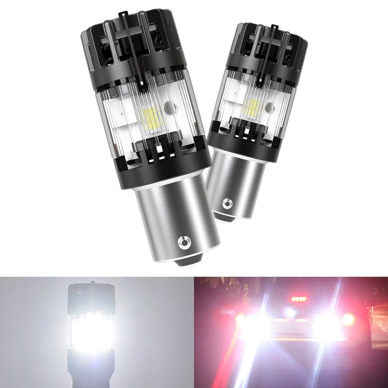 2pcs 1156 ba15s p21w Canbus Led Car Lights Turbo Diode Plug and Play SMD 1860 Chips No Error For Dacia Logan Jogger Spring