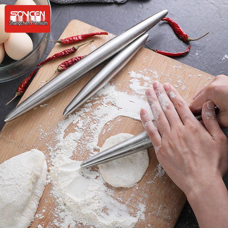 Stainless Steel Double-Ended Rolling Pin for Dumpling & Baking 