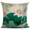 Lotus carp linen Doublesided Printed pillow cover Short plush Suitable living rooms bedrooms sofas throw cushion cover