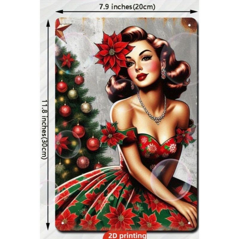 Lamiere Pin-Up Girl, Decorazione Metallica per Officina Garage 20x30cm