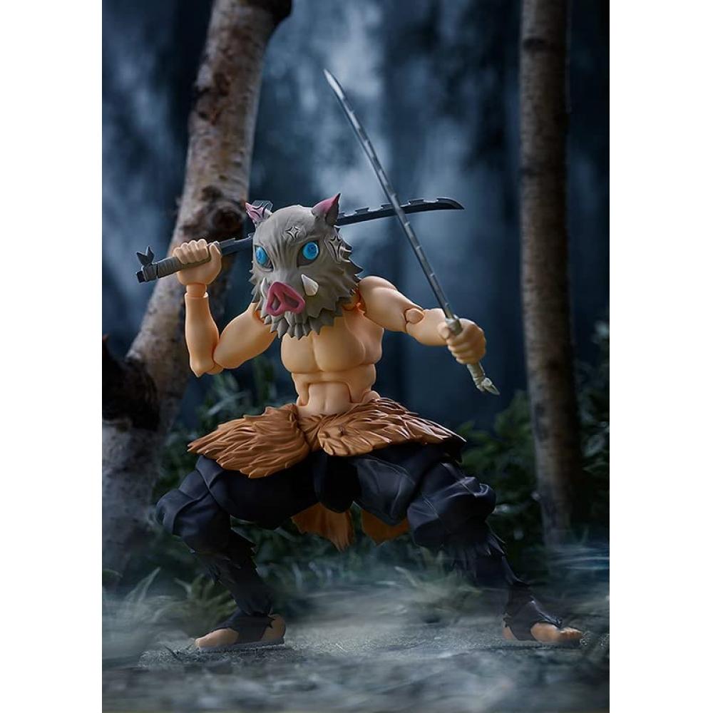 Figma Demon Slayer: Kimetsu no Yaiba Inosuke Kuhira DX-editie niet-schaal ABS & PVC geschilderd beweegbaar figuur