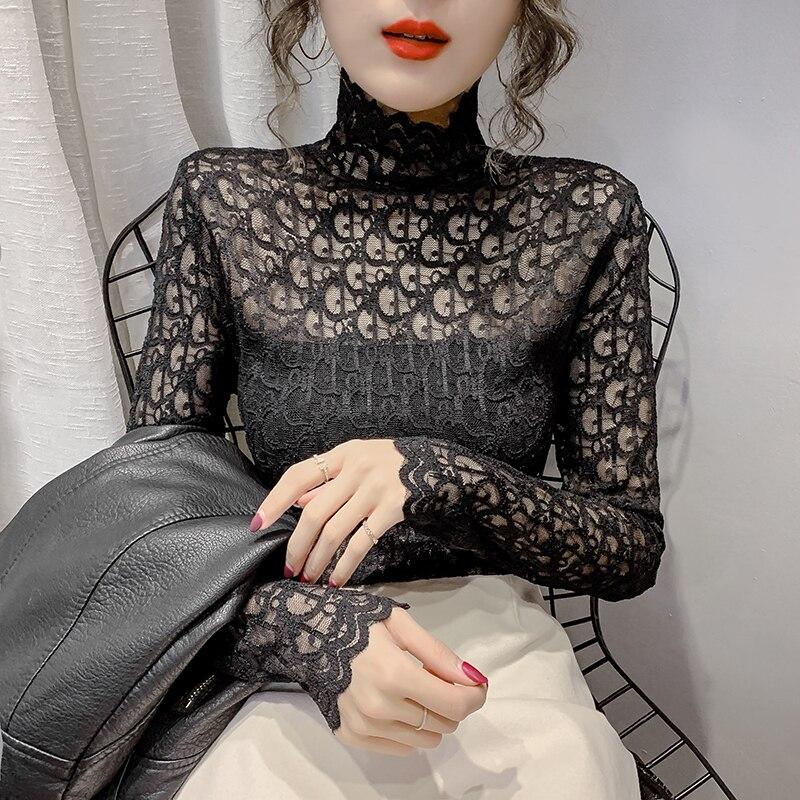 Blouses for Women Autumn Winter Lace Elegant Indoor Wear Women's Shirts Long Sleeve Tops Fine Clothes