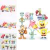 Bunte Spongebob Schwammkopf Patrick Sandy Gary 12 Stück Actionfigur Kuchenaufsatz Spielzeug für Feiern