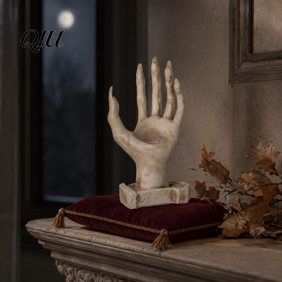 Vintage Kerzenhalter Halloween Handhalter, Harz Spinne Teelicht Gruselige Gotische Heimdeko für Partyzubehör