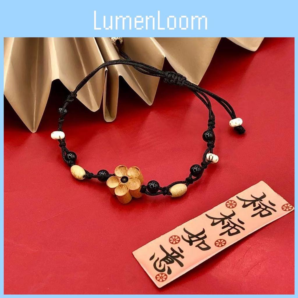 Exquisite Handwoven Peach Blossom Bracelet For Women In Trendy New Chinese Style