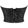 Elegant Red Brocade Corset Top for Women Vintage Floral Bustier with Front Closure and Adjustable Fit