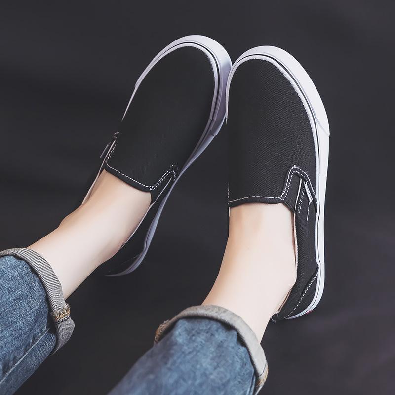 Spring Student Canvas Shoes One-pedal Sports Shoes Fubu Women's Shoes Checkerboard Shoes Flat Shoes Casual Shoes