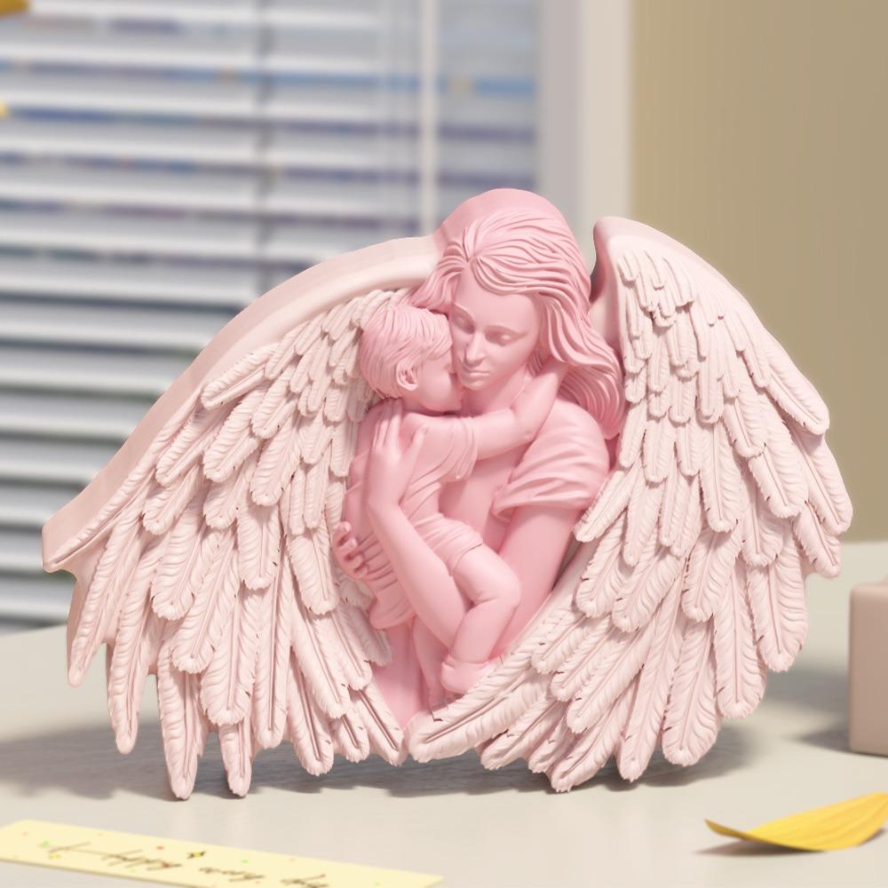 Engel Liebesflügel Silikonform DIY Auto Duftstein Gießen Anhänger Mutter und Kind Gips Kerzenform