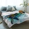 Turtle Blue Sea Bubble Throw Blanket Warm Microfiber Flannel Blanket Bedroom Decor Blankets For Beds