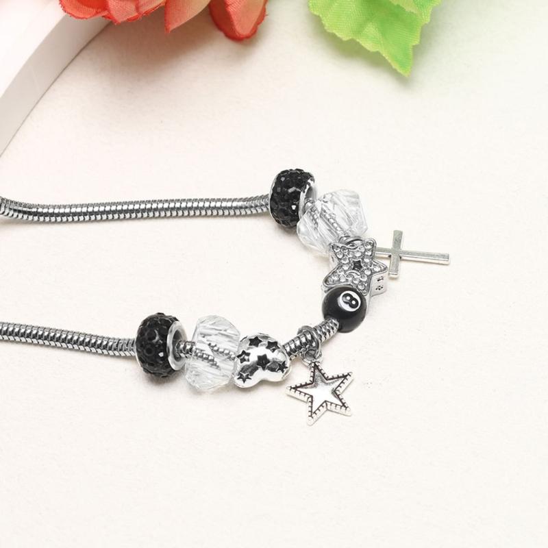 Zinc Alloy Star Crucifix Design Necklace Adjustable Lightweight Bracelet Punk Jewelry Piece For Various Occasions