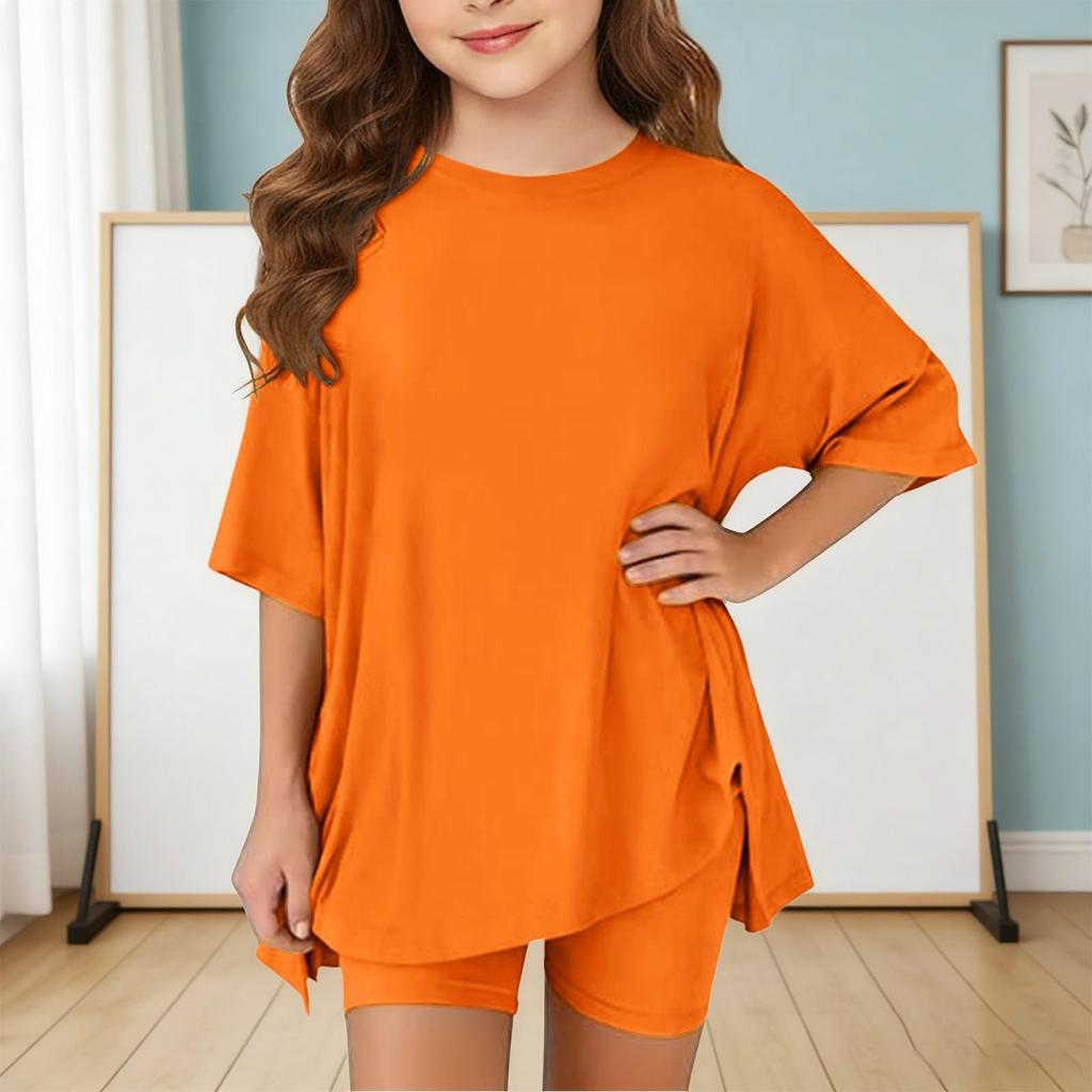 Sommeroutfits für Mädchen, 2-teilige Sets aus Hemden und Shorts, Frühlingsoutfits, Sportshorts-Sets für Teenager-Mädchen