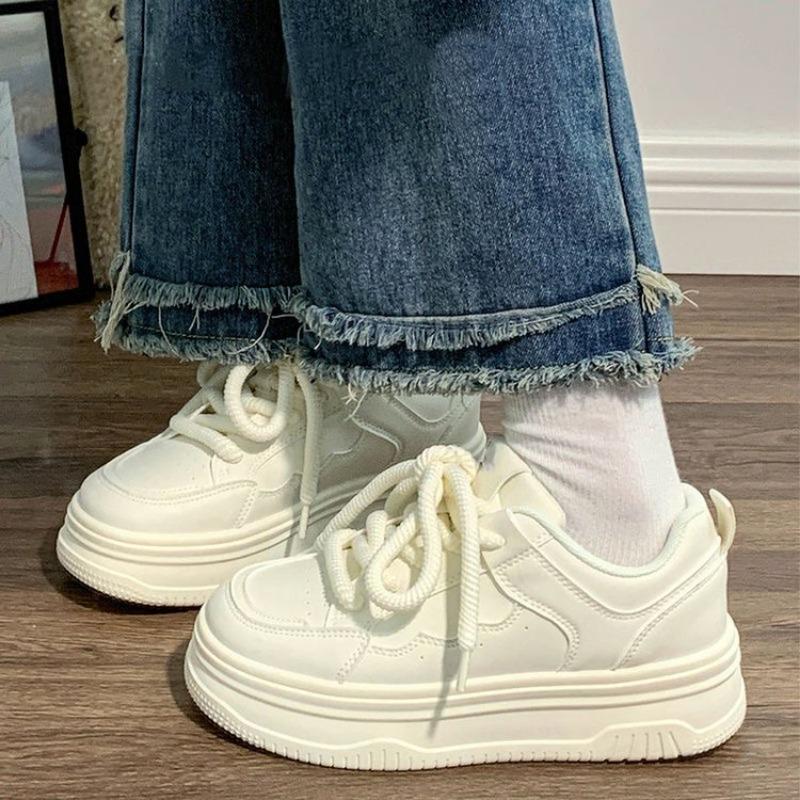 Adidași de damă ToamnăModă Piele PU Pantofi albi mici Platformă Designer Pantofi casual pentru femei Pantofi de alergare Tenis De Mujer