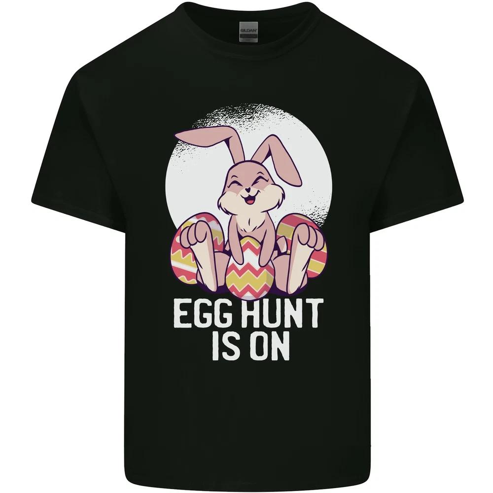 The Egg Hunt is on Funny Easter Rabbit Bunny Unisexs Light Cotton TShirt S