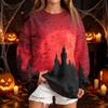 Women's Fashion Casual Halloween Print Round Neck Sweatshirt