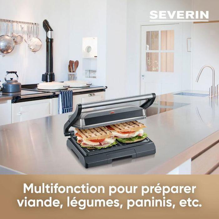 SEVERIN - Grill Electrique KG2394 - Surface cuisson 23x14,5cm - Plaques anti-adhésives - 800W