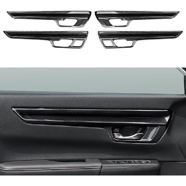 Car Inner Door Handle Armrest Cover Decals for Honda CR-V  2024 Accessories CRV ABS Carbon Fiber Interior Stickers