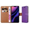 (Purple) For iPhone 11 Phone Wallet Book Leather Case