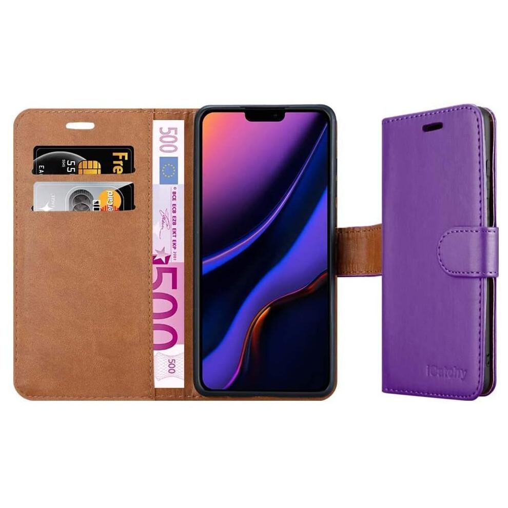 (Purple) For iPhone 11 Phone Wallet Book Leather Case