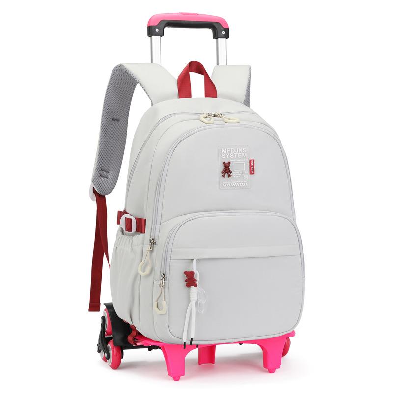 Children Rolling Backpacks School Bags for Girls Trolley Backpack with Wheels Waterproof School Bag Student Wheeled Backpack