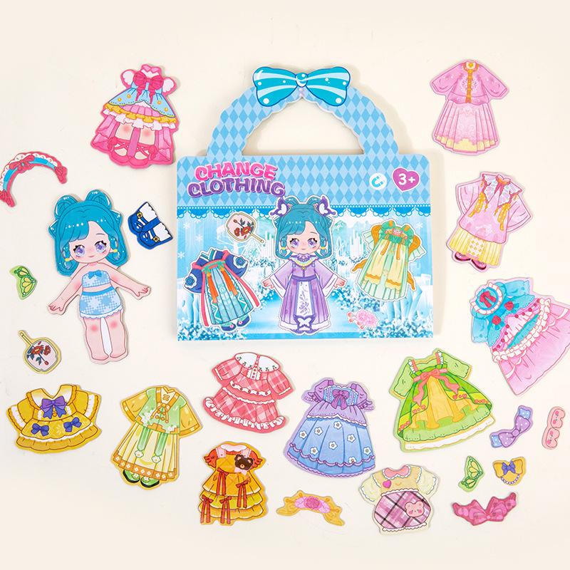 Cartoon Princess Reusable Magnetic Fridge Stickers Educational Puzzle Toy For Girls